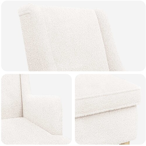  Fotelja s footstoolom 2 kom. Krem Boucl&amp;eacute; 60 x 79 x 87,5 cm Slike