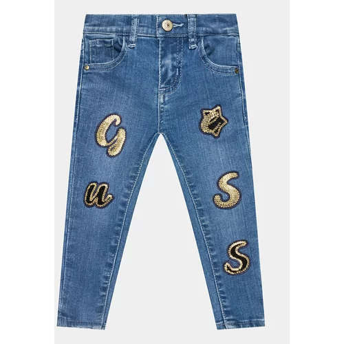 Guess Jeans hlače K3BA00 D4CA0 Mornarsko modra Skinny Fit