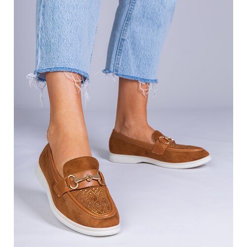 D/CEO marka niezdefiniowana Brown suede loafers with rhinestones Minilla Cijene