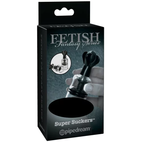 Pipedream Fetish Super Suckers - črpalka za bradavičke (črna-transparentna)