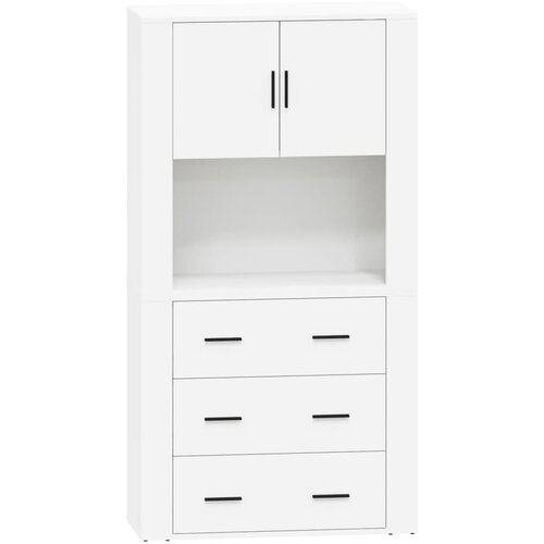 Maison Chic Visoka omara - Komoda - Predalnik bel inženirski les, (21715621) Slike