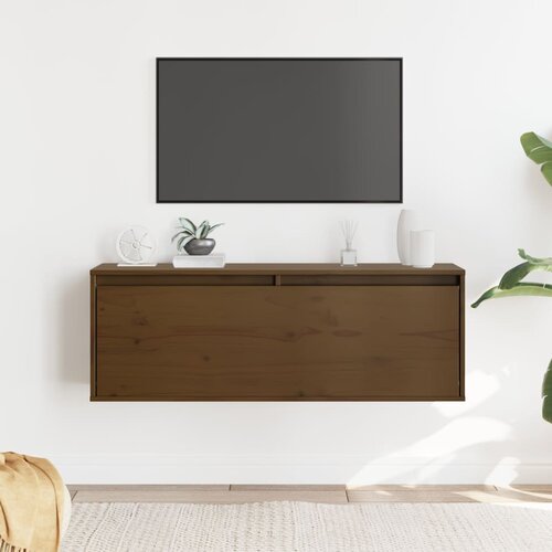 Furnova Stenska omarica medeno rjava 100x30x35 cm trdna borovina, (21949947) Cene