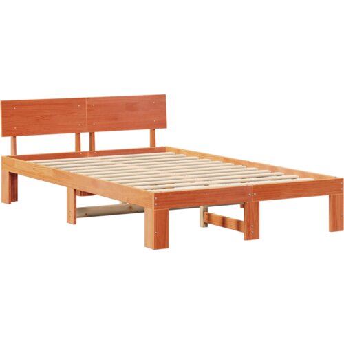  Krevetna Konstrukcija s Uzglavljem Boja Voska 120x200 cm Masivna Borovina Slike