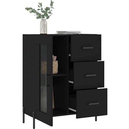  Komoda crna 69,5 x 34 x 90 cm od konstruiranog drva Slike