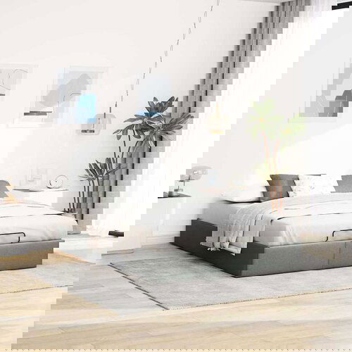 vidaXL Okvir za krevet bez madraca tamnosivi 140 x 190 cm od tkanine Cijene