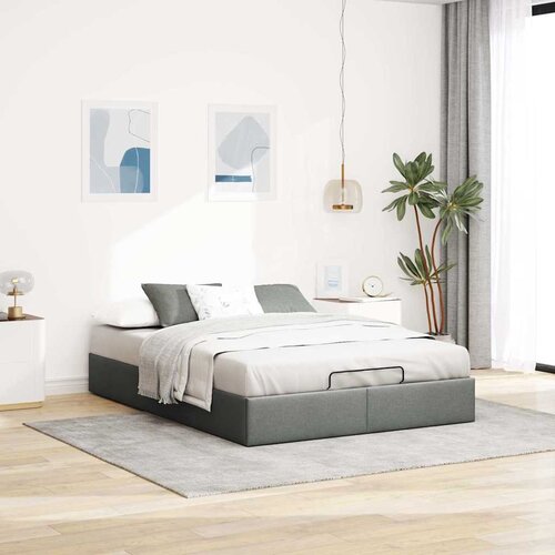 vidaXL Otomanski posteljni okvir brez vzmetnice siv 140x190 cm blago Cene