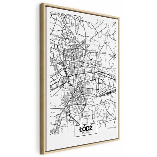  Slika - City Plan: Lodz (1 Part) Vertical 60x90 U prirodnom drvenom okviru Cijene