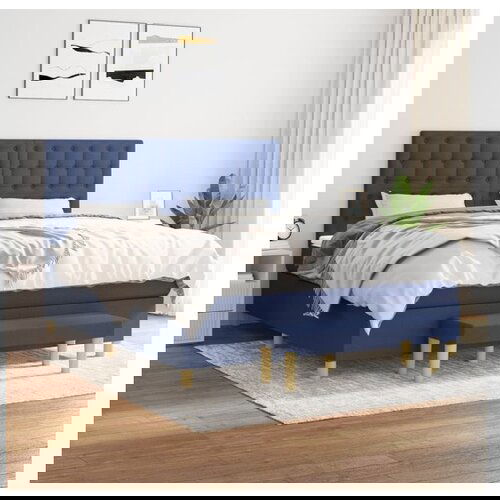 vidaXL Krevet s oprugama i madracem plavi 180x200 cm od tkanine Cijene