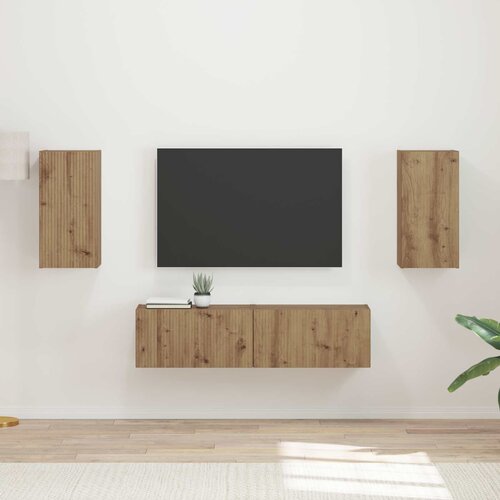  Set TV komoda 4 pcs Umjetnički hrast Konstruirano drvo Cijene