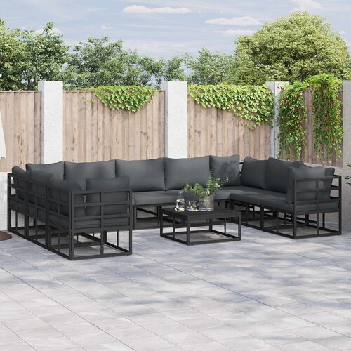  Sjedeća garnitura za vrt 9 kom. Crna Aluminij 423 x 213 x 71 cm Cijene