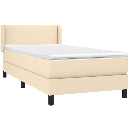  Krevet s oprugama i madracem krem 100 x 200 cm od tkanine Slike
