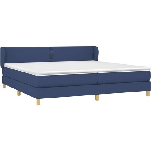  Krevet s oprugama i madracem plavi 200 x 200 cm od tkanine Slike