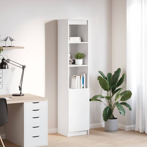 vidaXL Visoka omara bel 37,5x35x180 cm inženirski les Cene