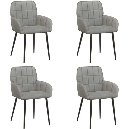 vidaXL Jedilni stoli 4 pcs Žamet Svetlo siva 57 x 50 x 85 cm, (5000296636) Cene