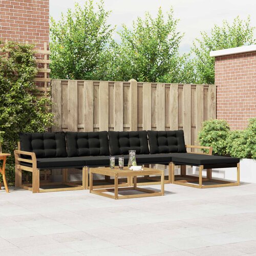  Set vanjskih sofa 6 pcs Bijela i crna Cene