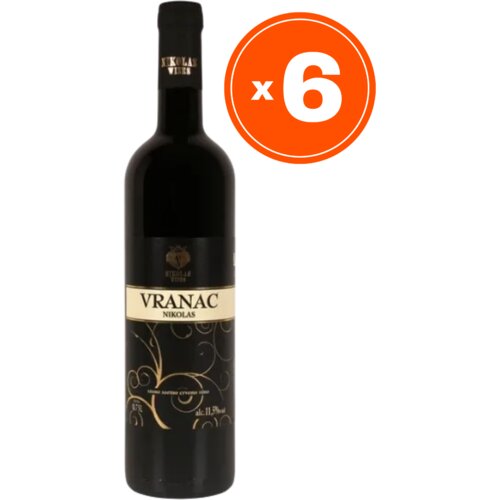 Nikolas Wines Vranac Crveno vino, 1l, 6 komada Slike