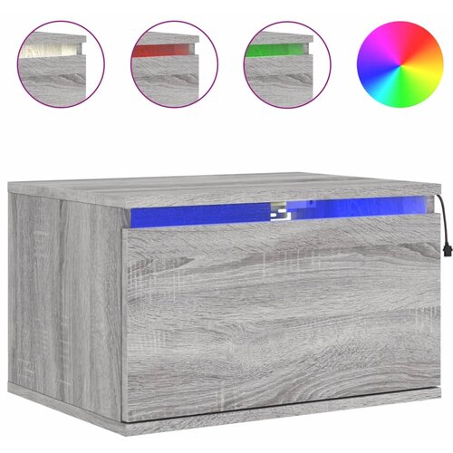 Maison Chic Stenska Nočna omarica - Nočna miza z LED lučkami siva sonoma, (21688135) Slike