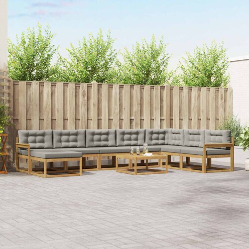  Set vanjskih sofa 9 pcs Bijela i svjetlosiva Cijene