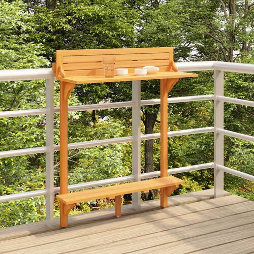 VidaXL Balkonski barski stol 90x37x122,5 cm masivno bagremovo drvo Slike