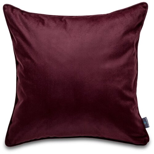 WeLoveBeds Temno rdeča prevleka za vzglavnik z žametno povr&amp;scaron;ino Eggplant, 50 x 50 cm Slike