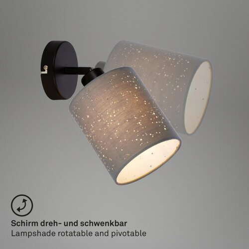 BRILONER 2078-014 - zidno spot svetlo spotlight 1xE27/25W/230V sivo/crno Slike