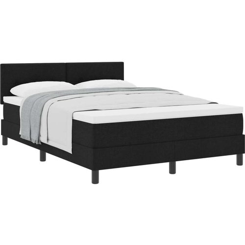 vidaXL Box Spring postelja z madracem Črna 160x200 cm Tkanina Cene