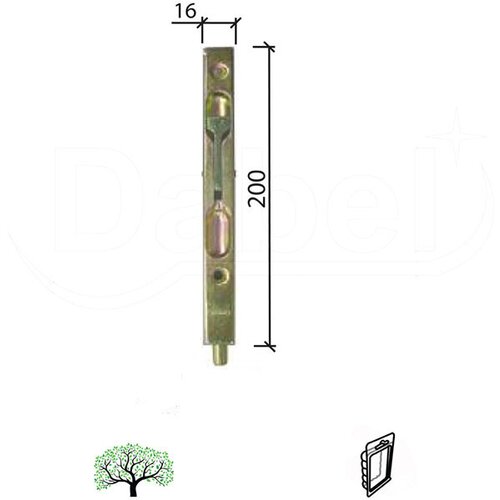 Dabel rigla za drvena vrata RL4017 ZnŽ 200/16/14mm DP1 3303067 Cene
