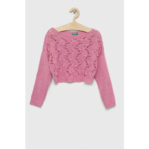 United Colors Of Benetton Dječji džemper boja: ružičasta, lagani