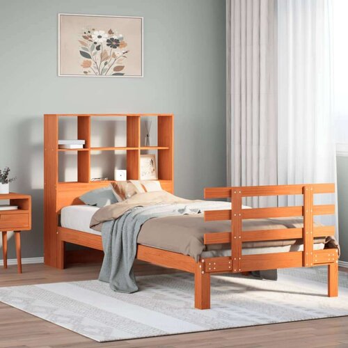 vidaXL Krevet s regalom za knjige bez madraca 90 x 190 cm od borovine Cene