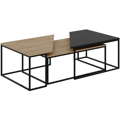Marckeric Mizice v kompletu 3 ks z mizno ploščo v hrastovem dekorju v naravni barvi 70x110 cm Titan – Cene
