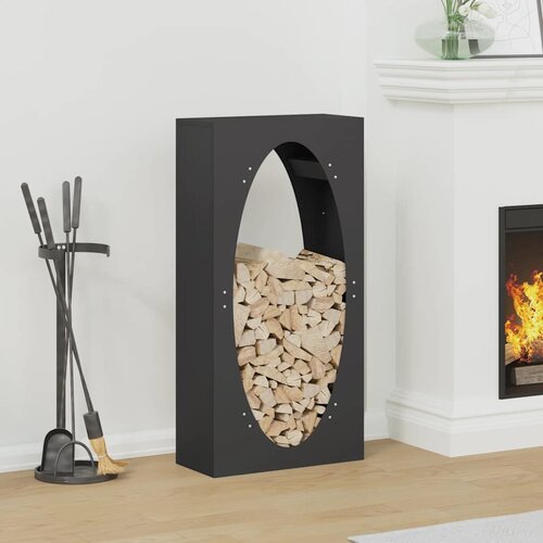 VidaXL stojalo za drva črno 50x23x100 cm hladno valjano jeklo Slike