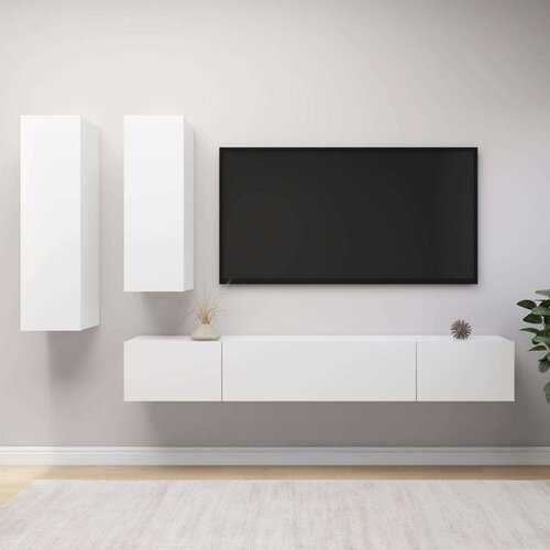  4-dijelni set TV ormarića bijeli od iverice Cijene