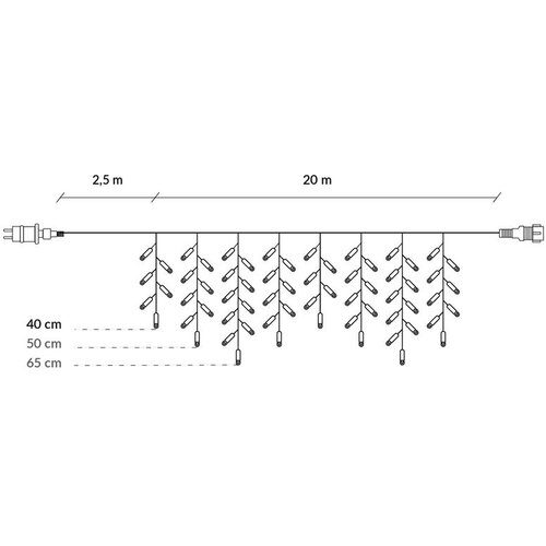 springos zavjesa s kapljicama, 500 LED, 20 m, plava i bijela Cene