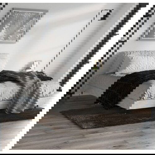 VidaXL Posteljni okvir betonsko siv 90x200 cm inzenirski les Slike