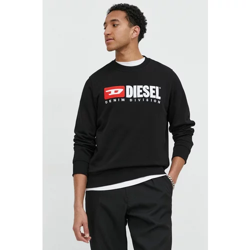 Diesel Bombažen pulover moška, črna barva