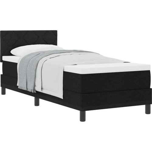 Box Spring krevet s madracem crni 80x200 cm tkanina Cijene