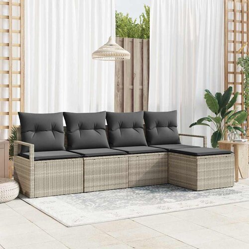  Set sofe s jastukom 5 pcs Svjetlosiva poliratan Cene