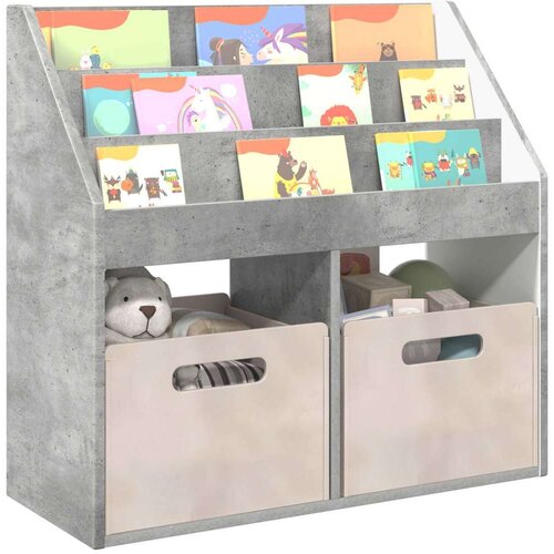  Polica za knjige za djecu Betonski sivi 72 5 x 29 5 x 69 cm - Beton siva Slike