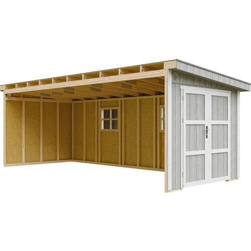 Timbela Vrtna hi&scaron;ica vrhunske kakovosti 14,3 m&sup2; - V231x248x648 cm - Brez tal in stranske stene - M941B-TUNDRA GREY, (5000117252) Cene