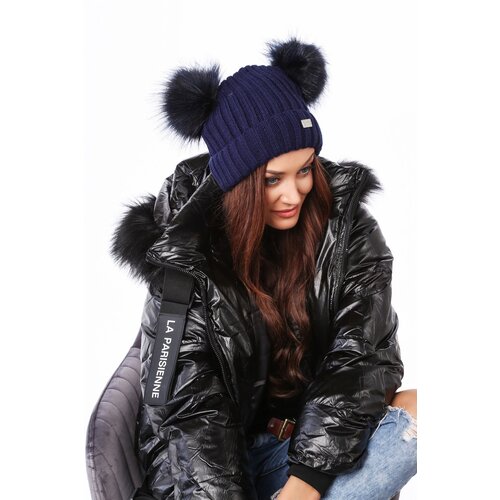 Fasardi A navy blue hat with pompoms for the winter Slike