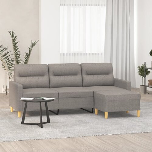  The Living Store Kavč trosed s stolčkom za noge taupe 180 cm blago - Trosed S Stolčkom Za Noge, (21485176) Cene
