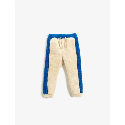 Koton Plush Sweatpants Color Contrast Tie Waist Fleto With Pocket. Slike