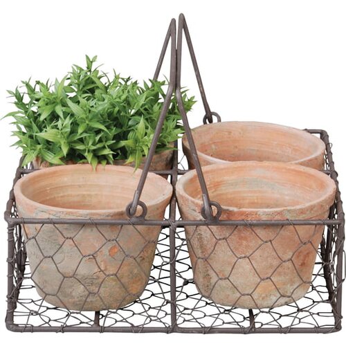 Esschert Design Aged Terracotta 4 lonci s ko&amp;scaron;aro Slike