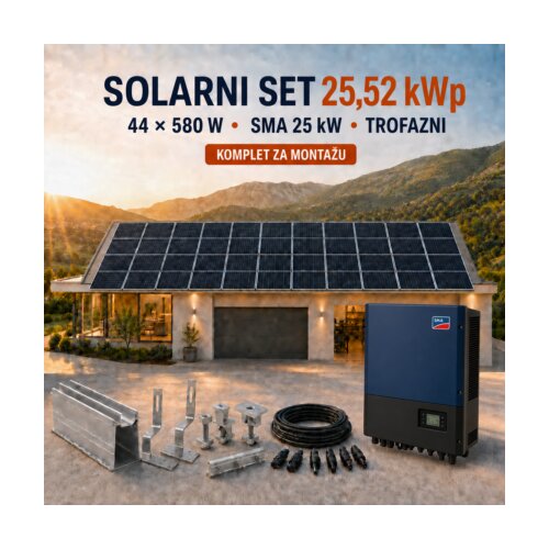  SOLARNI SET 25,52 kWp &amp;ndash; TONGWEI 580 W + SMA SUNNY TRIPOWER 25 kW Slike