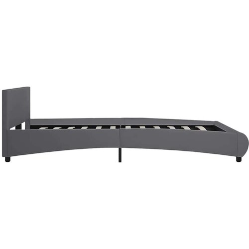  Okvir za krevet od umjetne kože s LED svjetlom sivi 180x200 cm Slike