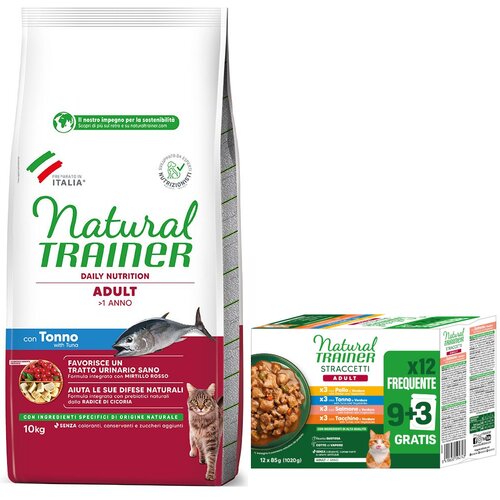  10kg Natural Trainer Adult + 12x 85g Straccetti Adult trakice u umaku gratis! - Tuna Slike