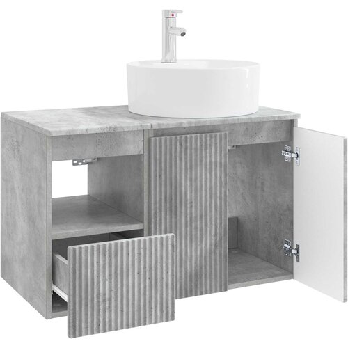  Set namje&amp;scaron;taja za kupaonicu 2 kom. Betonska siva 49,5 x 44,5 x 82 cm Slike