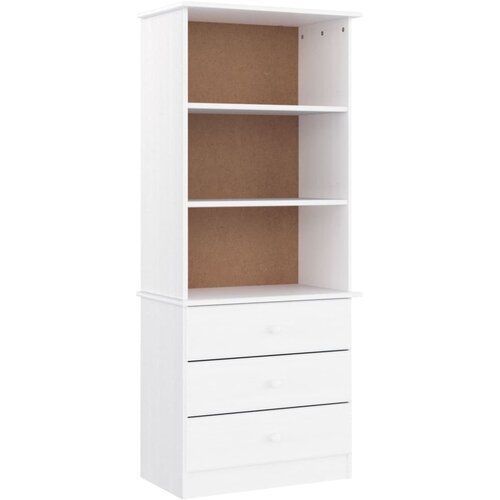 Maison Chic Knjižna omara - Knjižni regal s predali ALTA bela 60x35x142 cm trdna borovina, (21725452) Cene
