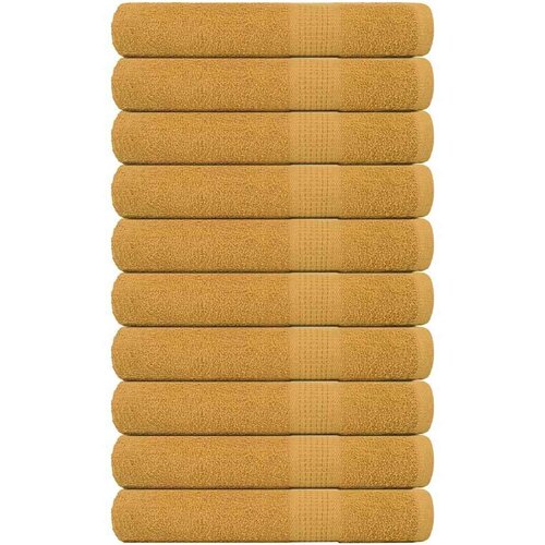 VidaXL Ručnici 10 kom zlatni 100 x 200 cm 360 gsm od 100 % pamuka Slike