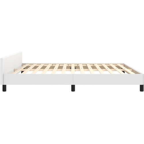  Okvir za krevet s uzglavljem bijeli 180x200 cm od umjetne kože Slike